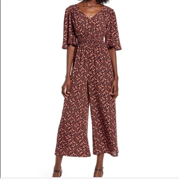 Good Luck Gem Pants - Good Luck Gem Smocked Waist Wide Leg Jumpsuit